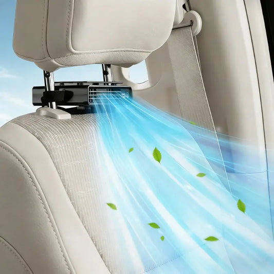 JOYTUTUS 2026 Car Seat Fan USB Plug-In Dual Turbo High Wind Power 3-Speed Adjustment Magic Tape Easy Install Universal Fit ABS Material Black Pink