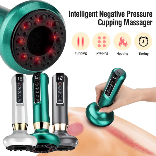 Smart Body Massager Vacuum Suction Device Cellulite Fat Bruning Handheld Chinese Sculpting Heating Cans for Belly Back Massage