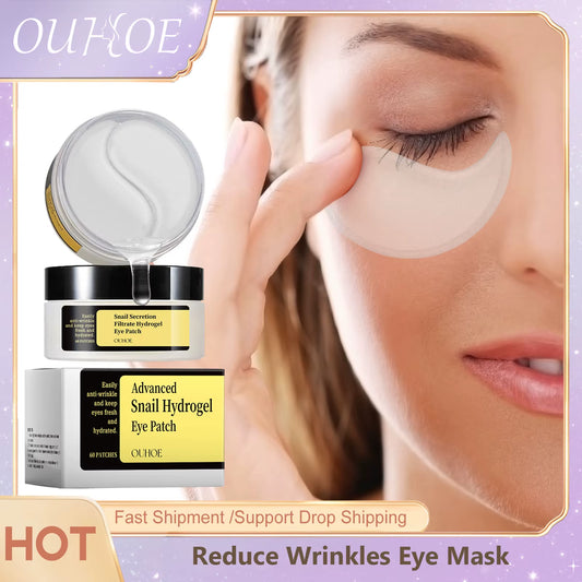 Firming Eye Patches Snail W-Rinkles Remover anti Dark Circles Puffiness Reduce Fine Lines Nourish Mask Moisturizing Eye Patches